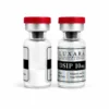 Two Luxara Labs DSIP 10mg research peptide vials with red caps on a white background